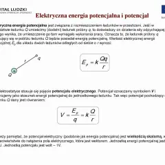 Układ dwóch ładunków Q i q, odległych o r, posiada energię potencjalną Ep. Wzór na Ep opisuje tę energię mechaniczną.