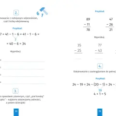 Zadania z matematyki dla klasy 4: odejmowanie z rozbijaniem liczby, pisemne i z zaokrąglaniem.
