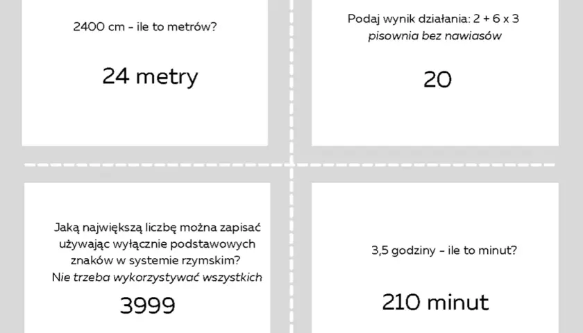 Zadania z matematyki dla klasy 6: przeliczanie jednostek, działania i system rzymski. Liczby na co dzień.