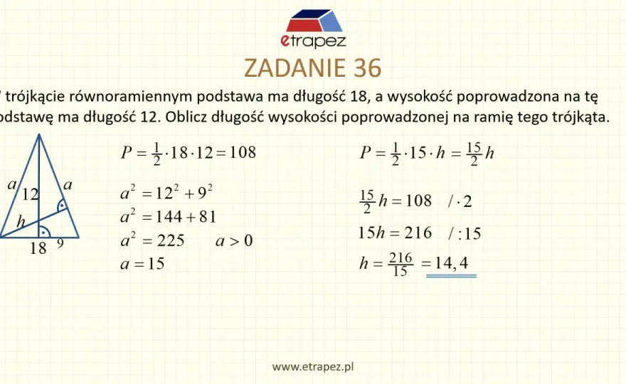 Pole trójkąta równoramiennego - Jak liczyć bez błędów?